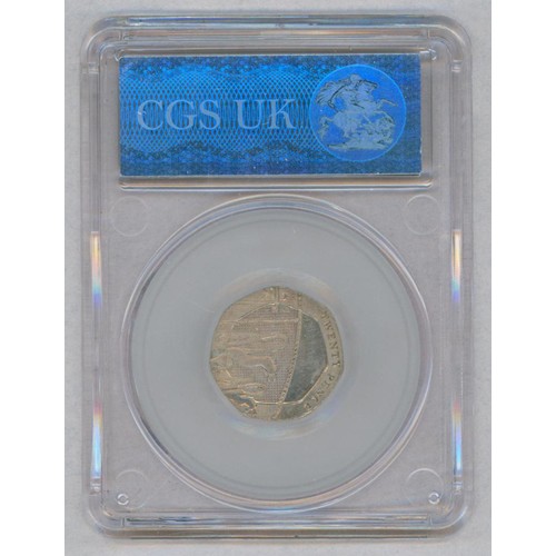 219 - GB undated 20p slabbed by CGS UK graded CGS 70