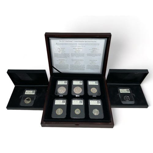 235 - Collection of modern GB slabbed coins and sets with cased 2017 DateStamp Year set (£5 x 2, £2 x 2, £... 