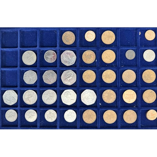 234 - Modern GB circulated coin collection in 2 Change Checker albums and in trays with £5 (10, including ... 