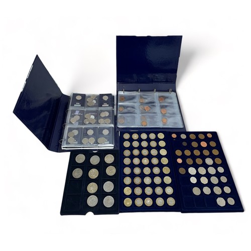 234 - Modern GB circulated coin collection in 2 Change Checker albums and in trays with £5 (10, including ... 