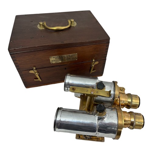144 - A mid 20th Century Barr & Stroud G.K.5 pair of navel deck binoculars. Binoculars of brass and alumin... 