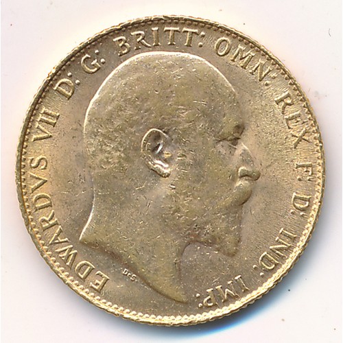 210 - Edward VII 1906 full gold sovereign fine.