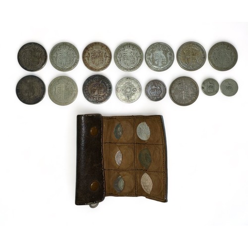 222 - Collection of pre-decimal British coins with pre-47 half crowns (11, including 1889, 1900, 1910), Ge... 