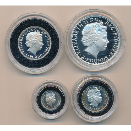 249 - The 2008 UK Britannia Four-Coin Silver Proof Set -
Boxed with COA.