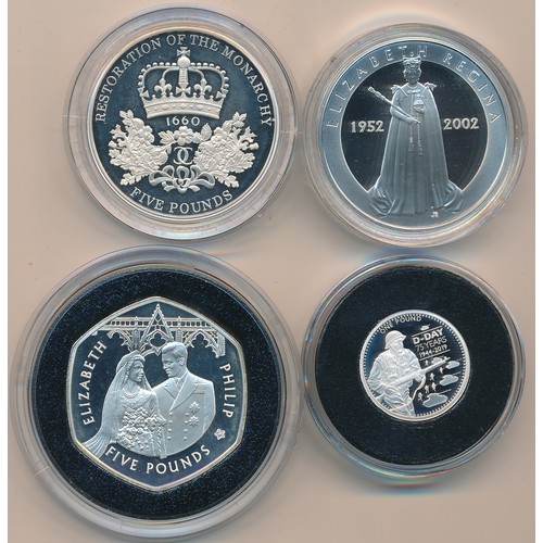 226 - Small Selection of Silver Coins/Medallions including The 2010 UK Restoration of the Monarchy £5 Silv... 