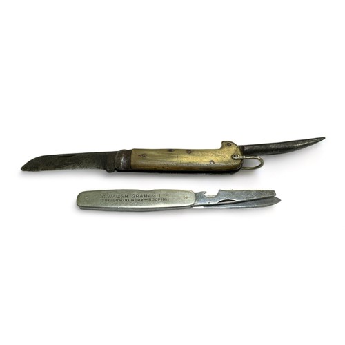 110 - William Rodgers folding knife, with one folding knife marked for William Rodgers Sheffield and one p... 