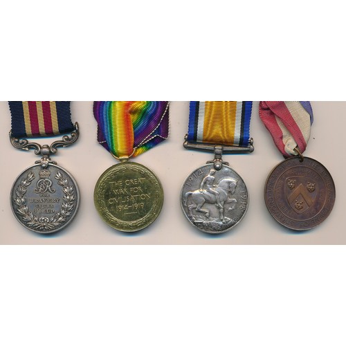 5 - First World War – First World War Medal Group awarded to 306824 PTE J. COX. R. WAR. R. Including 191... 