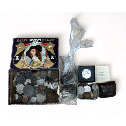 252 - Range of World coins with good silver content including GB double florin 1889, half crowns 1887, 188... 