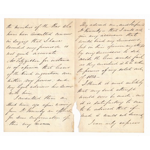 162 - Lord Sidney Herbert of Lea (1810-1861), signed letter from Sidney Herbert, dated for 8th June 1861. ... 