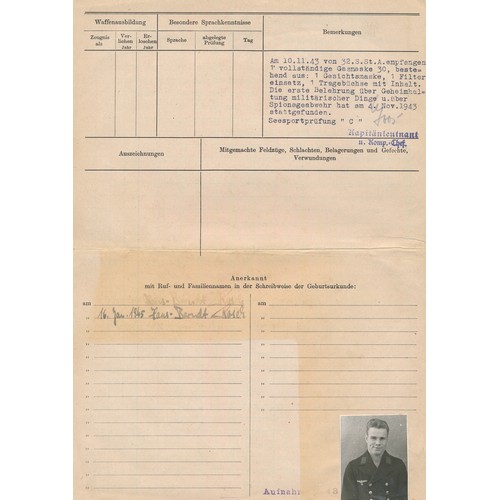 43 - Interesting Second World War selection of documents from Hamburg, relating to a sailor going absent ... 