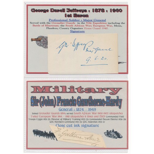 122 - Range of 15 close-cut Military signatures on cards, to include; Grosvnor (A.A.) Hood [1868-1933 – Ma... 