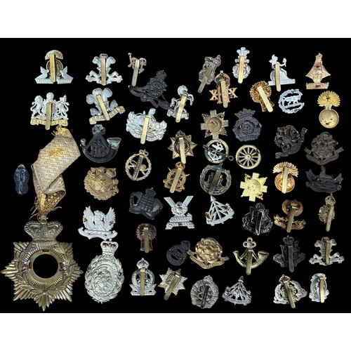 105 - Mixed lot of military cap badges etc (53) with examples of Royal Gloucestershire Hussars, Lowland Re... 