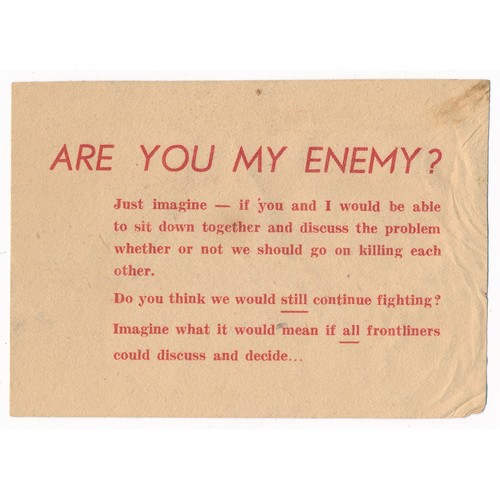 158 - Something to think about! ... Second World War airborne Propaganda leaflet, small-scale double sided... 