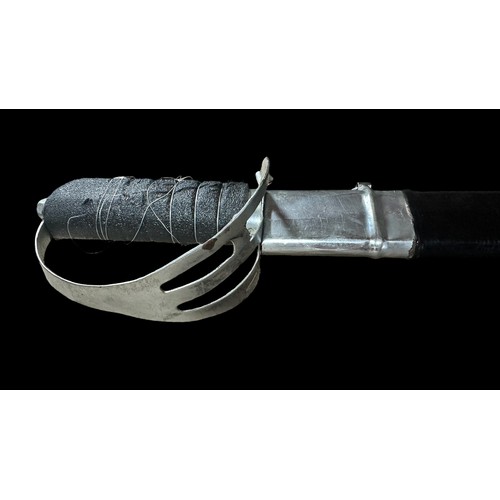 57 - Four Indian Cavalry Swords. In Black canvas sheaths. Blades 73cm in length, suffering with rust mark... 