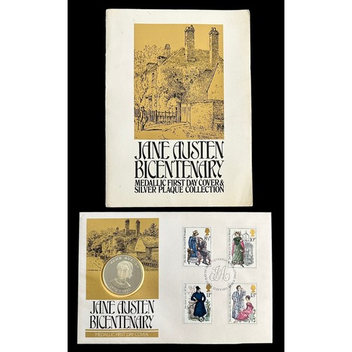 190 - Jane Austen Bicentenary Medallic Sterling silver coin First Day Cover from the Jane Austen Bicentena... 