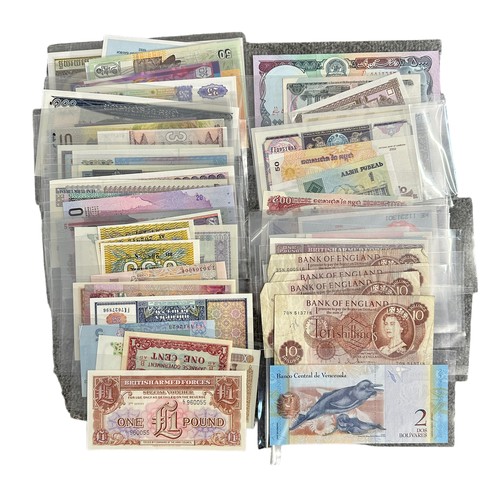 174 - World banknotes (230+), in an album and plastic sleeves, in mixed condition with examples from Brazi... 