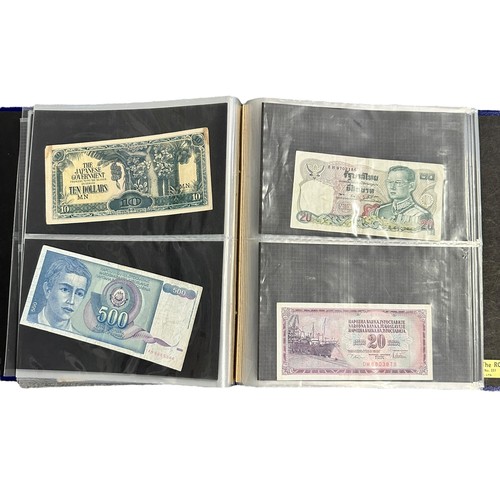 174 - World banknotes (230+), in an album and plastic sleeves, in mixed condition with examples from Brazi... 