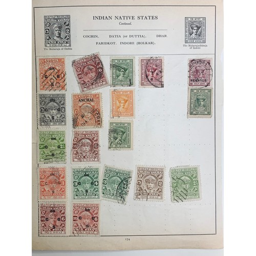 171 - India, small early to modern range on loose leaves, to include; 1865 issues to 8a U, 1874 9p (2) & 1... 