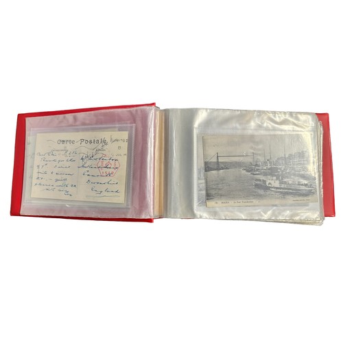 164 - Censor Postcards, binder of early 20th Century postcards posted from France to England with handstam... 