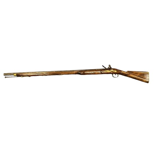 61 - A “Brown Bess” flintlock muzzle load musket rifle, long barrelled, crown over GR cypher to lockplate... 