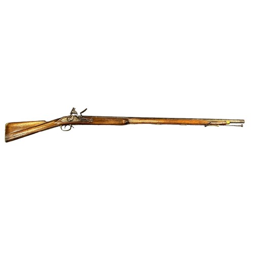 61 - A “Brown Bess” flintlock muzzle load musket rifle, long barrelled, crown over GR cypher to lockplate... 