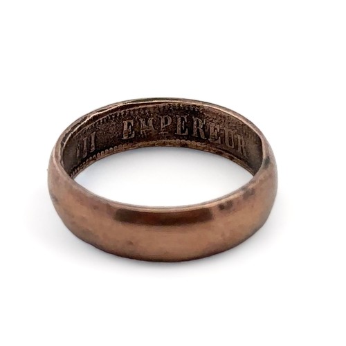 102 - A Napoleon III bronze presentation ring. Inscribed inside 'Napoleon III Empereur 1855'