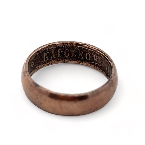 102 - A Napoleon III bronze presentation ring. Inscribed inside 'Napoleon III Empereur 1855'