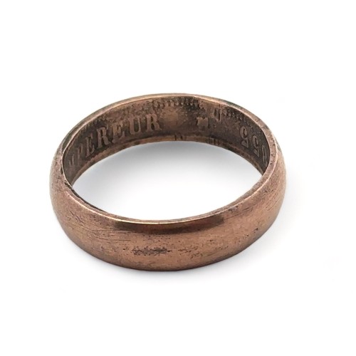 102 - A Napoleon III bronze presentation ring. Inscribed inside 'Napoleon III Empereur 1855'