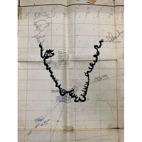 123A - Second World War, R.A.F. Transport Command North Atlantic Plotting Chart, large folded R.A.F. Plotti... 