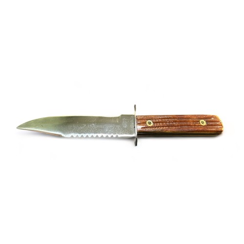 59A - Japanese double-sided survival / pilots knife, one sharp edge, the other ridged. Blade marked for Ja... 