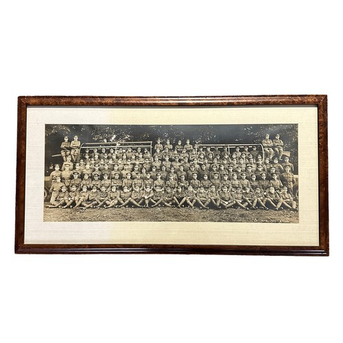 115A - Framed WW1 British Honourable Discharge Certificate With Battalion Group Photo. Discharge certificat... 