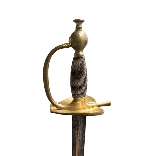 55 - Victorian 1796 pattern dress sword, hinged brass guard with thin chain hilt. Blade marked for ‘ Hawk... 