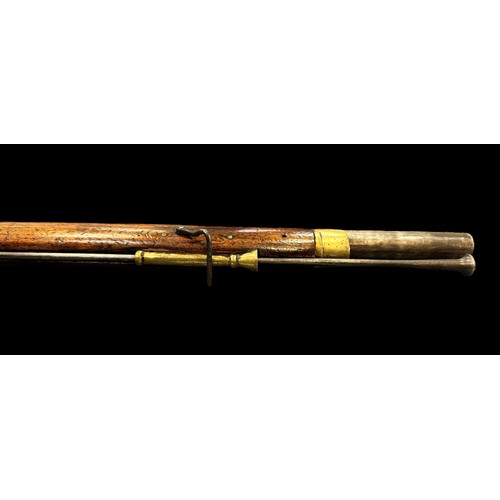 61 - A “Brown Bess” flintlock muzzle load musket rifle, long barrelled, crown over GR cypher to lockplate... 