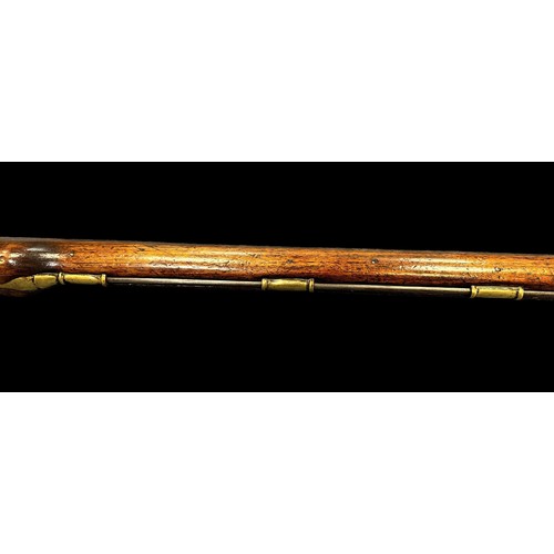 61 - A “Brown Bess” flintlock muzzle load musket rifle, long barrelled, crown over GR cypher to lockplate... 