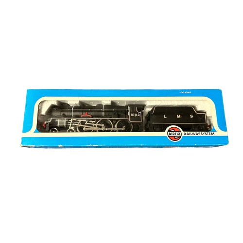 405 - Airfix LMS black 6103 Royal Scots Fusilier 4-6-0 locomotive and tender No. 54120-0, generally excell... 