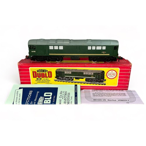 420 - Hornby Dublo 2-rail BR green D5702 Co-Bo locomotive No. 2233, generally excellent in good plus box i... 