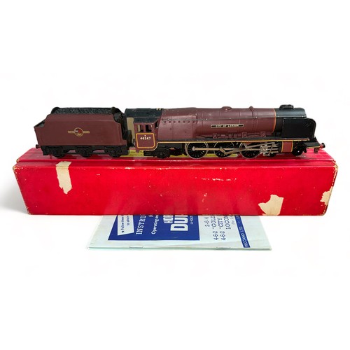 421 - Hornby Dublo 2-rail BR maroon 46245 City of London 4-6-2 locomotive and tender No. 2226, generally e... 