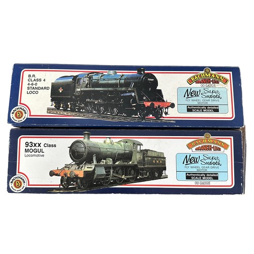 411 - Bachmann pair of BR green locomotives and tenders, with 75029 4-6-0 No. 31-106 and 9319 mogul (in 31... 