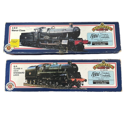 412 - Bachmann pair of BR black locomotives and tenders, with 75020 4-6-0 No. 31-103 and 7829 Ramsbury Man... 