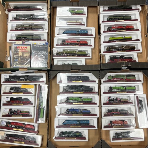 80 - Atlas Editions display only locomotive collection, HO-OO (18) and 1/1OOth approx. scale, generally m... 