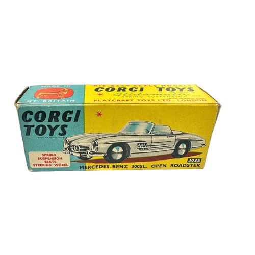 170 - Corgi Mercedes-Benz 300SL pale blue with white interior and flat spun hubs No. 303S, generally excel... 