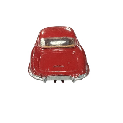 174 - Corgi Jaguar E-Type dark red including detachable hardtop and brown interior No. 307, generally exce... 