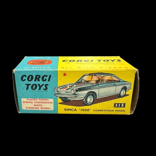 179 - Corgi Simca 1100 Competition chrome with red interior, race #8  No. 315, generally excellent in good... 