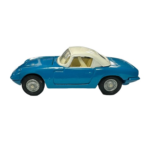 184 - Corgi Lotus Elan Coupe blue with white top, cream interior, wire wheels and detachable chassis No. 3... 