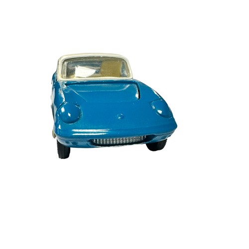 184 - Corgi Lotus Elan Coupe blue with white top, cream interior, wire wheels and detachable chassis No. 3... 