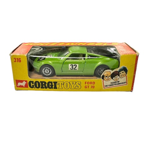 279 - Corgi Whizzwheels Ford GT 70 No. 316, generally excellent in good plus window box including unapplie... 