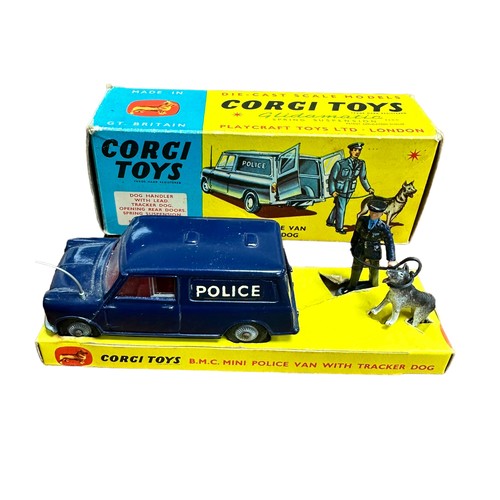 222 - Corgi BMC Mini Police Van No. 448, generally excellent (bent aerial) in good plus box (ink marking 5... 