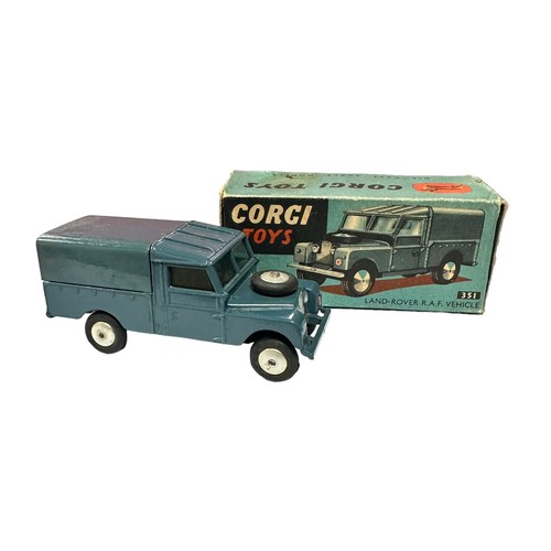 202 - Corgi RAF pair with Standard Vanguard Staff Car No. 352 and Land Rover (surface corrosion to body an... 