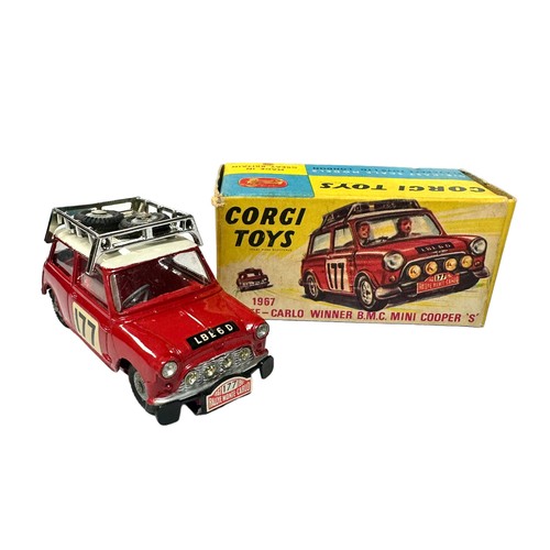 103 - Corgi BMC Mini Cooper S 1967 Monte Carlo Rally winner #177 No. 339, generally excellent in good plus... 