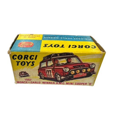 103 - Corgi BMC Mini Cooper S 1967 Monte Carlo Rally winner #177 No. 339, generally excellent in good plus... 